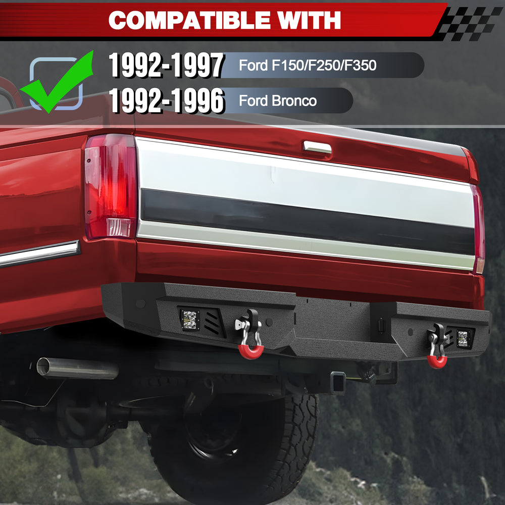 Rear Bumper Fits 1992 1993 1994 1995 1996 1997 Ford F250 F350 F450 - Longsunmotor