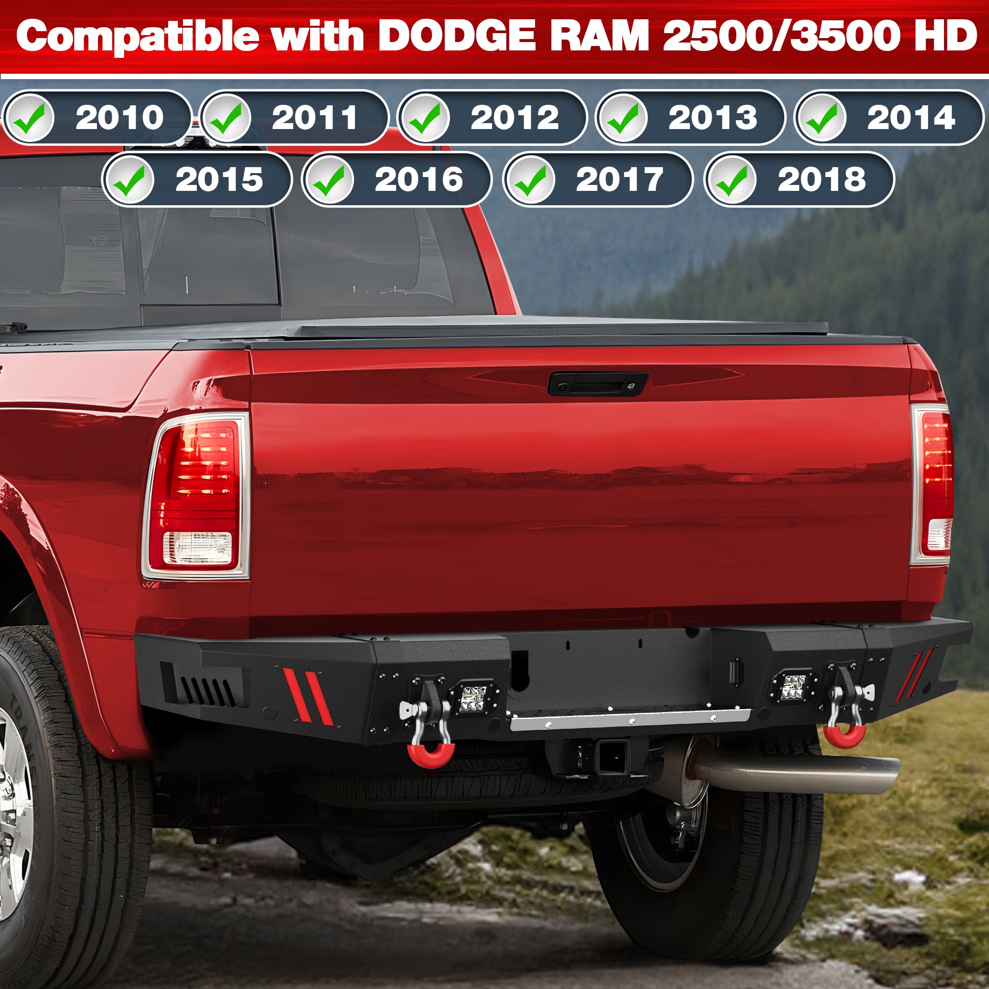 Aftermarket Truck Bumper for 2010-2018 Ram 2500/3500 Off-road Bumper with Lights