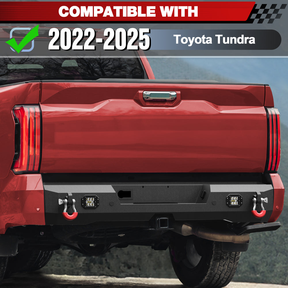 For Tundra Pickup Truck Rear Bumper Compatible with 2022 2023 2024 2025 Toyota Tundra - Longsunmotor