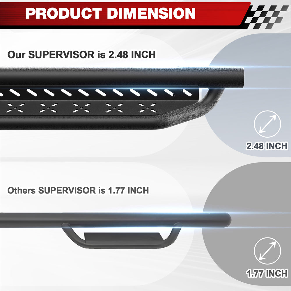 Running Boards Side Steps Compatible with 2005 - 2023 Toyota Tacoma All Black Nerf Bars - Longsunmotor