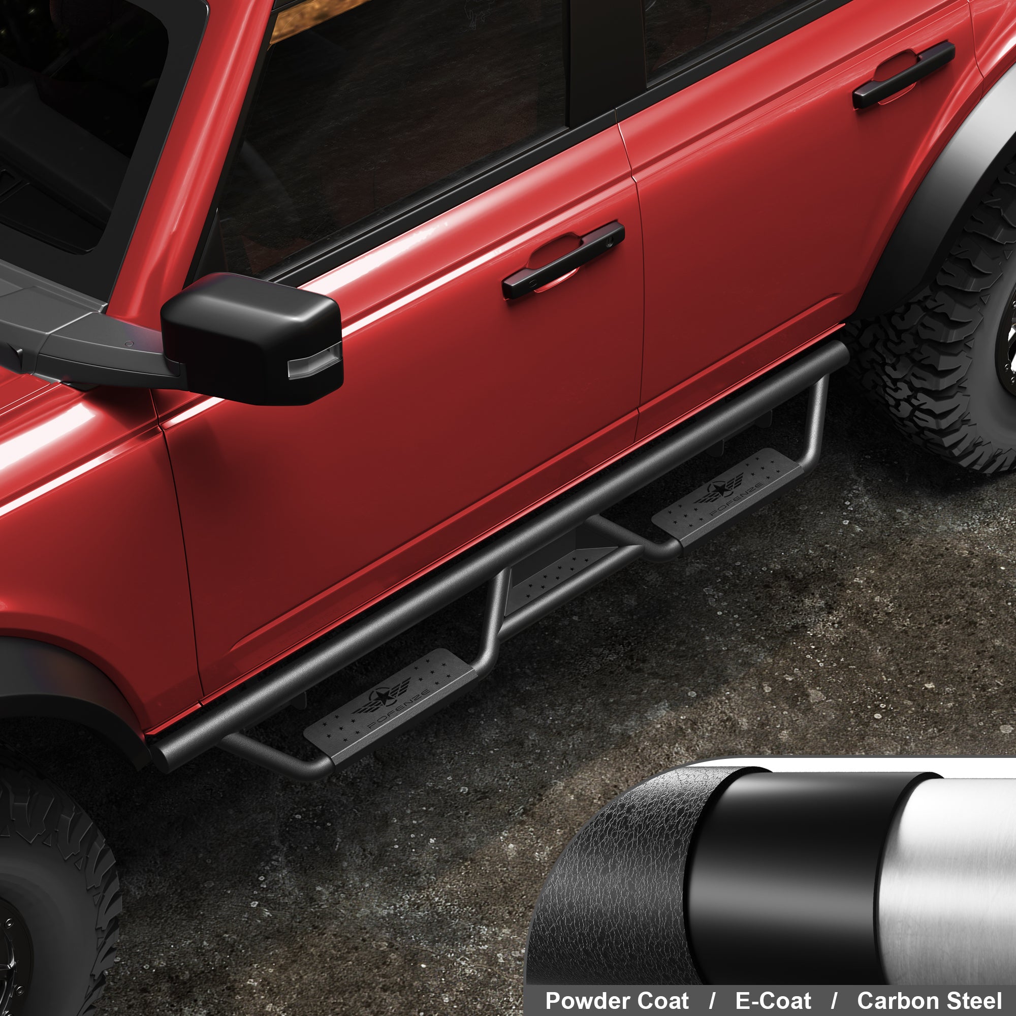 for Bronco Running Boards Side Steps Compatible with 2021 2022 2023 2024 2025 Ford Bronco 4 Doors - Longsunmotor