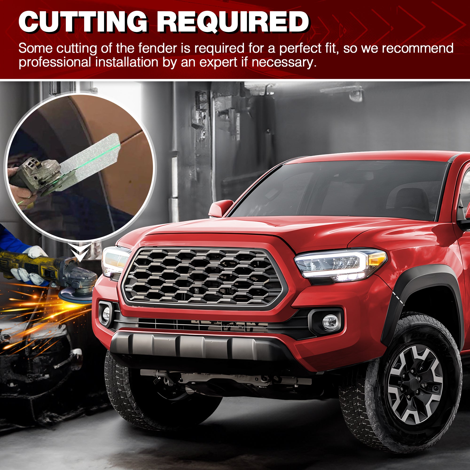 Tacoma Front Bumper Assembly Compatible with 2016-2017-2018-2019-2020-2021-2022-2023 Toyota Tacoma 3rd Gen w/LED Light & D-ring & Winch Plate