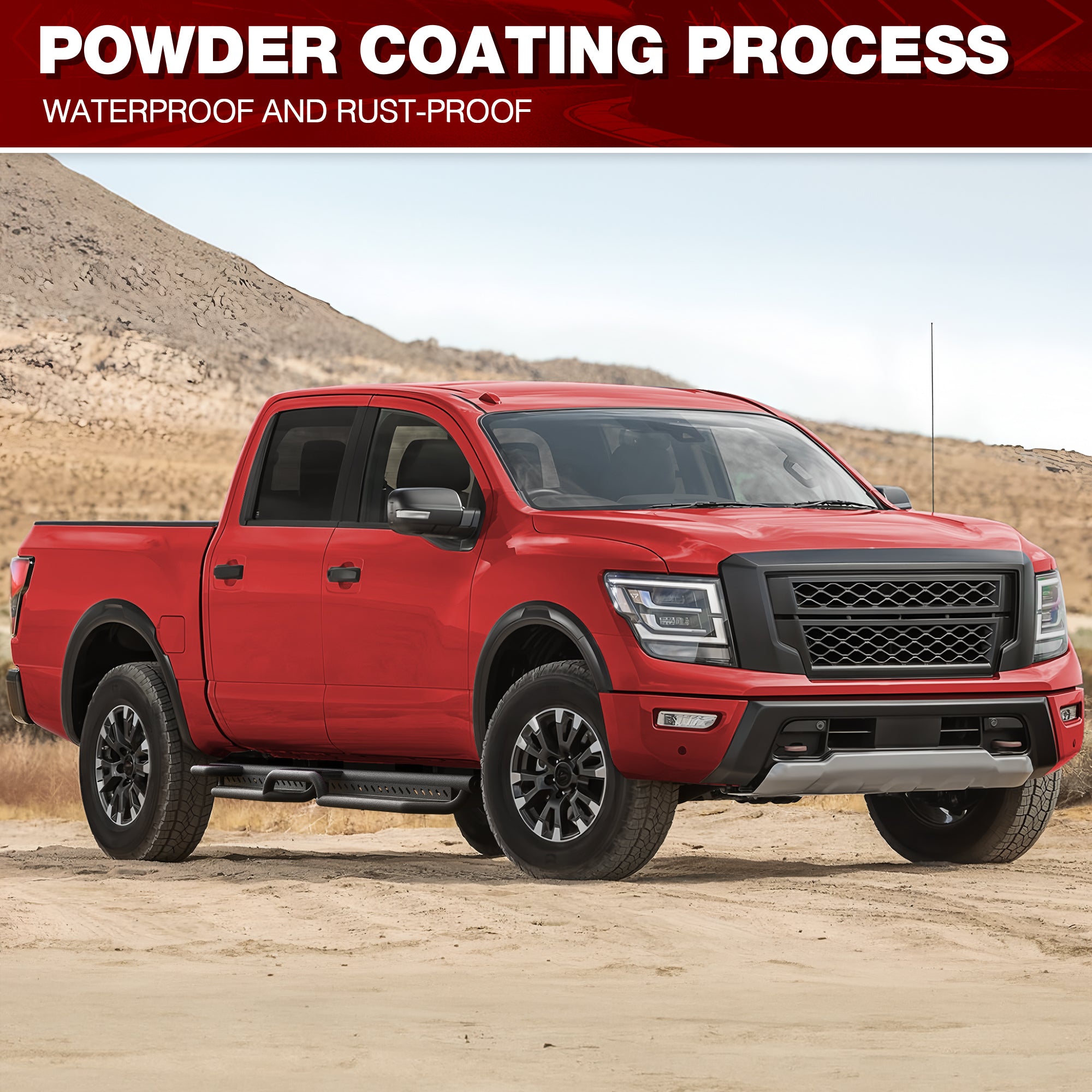 Running Boards Side Steps Compatible with 2004-2025 Nissan Titan (Not Included 2016 Model) & Nissan Titan XD 2016-2025 Model Crew Cab Bolt-on Truck Step Bar