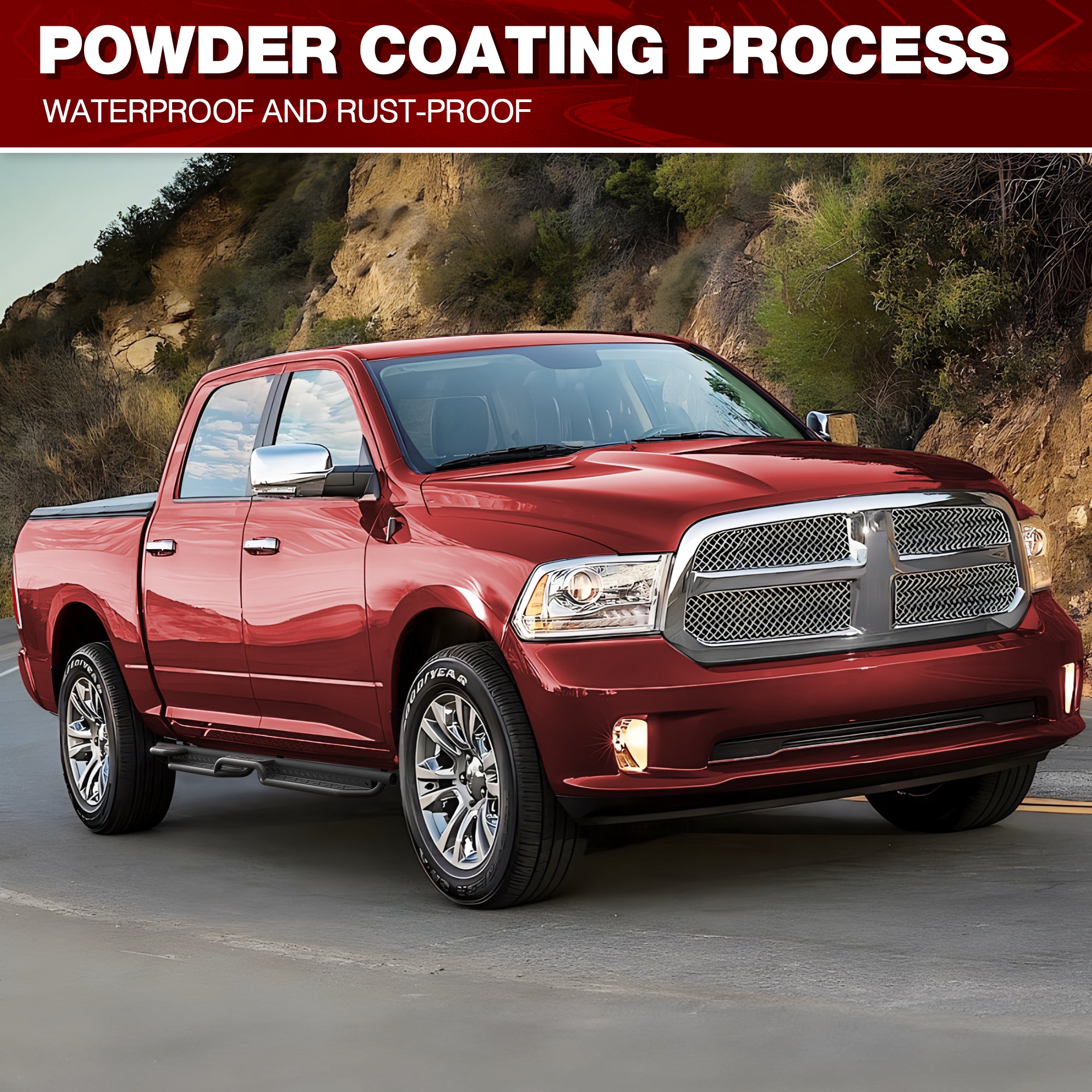 Running Boards Side Steps Compatible for 2009-2018 Dodge Ram 1500, 2019-2024 1500 Classic, 2010-2024 Dodge Ram 2500 & 3500 Crew Cab
