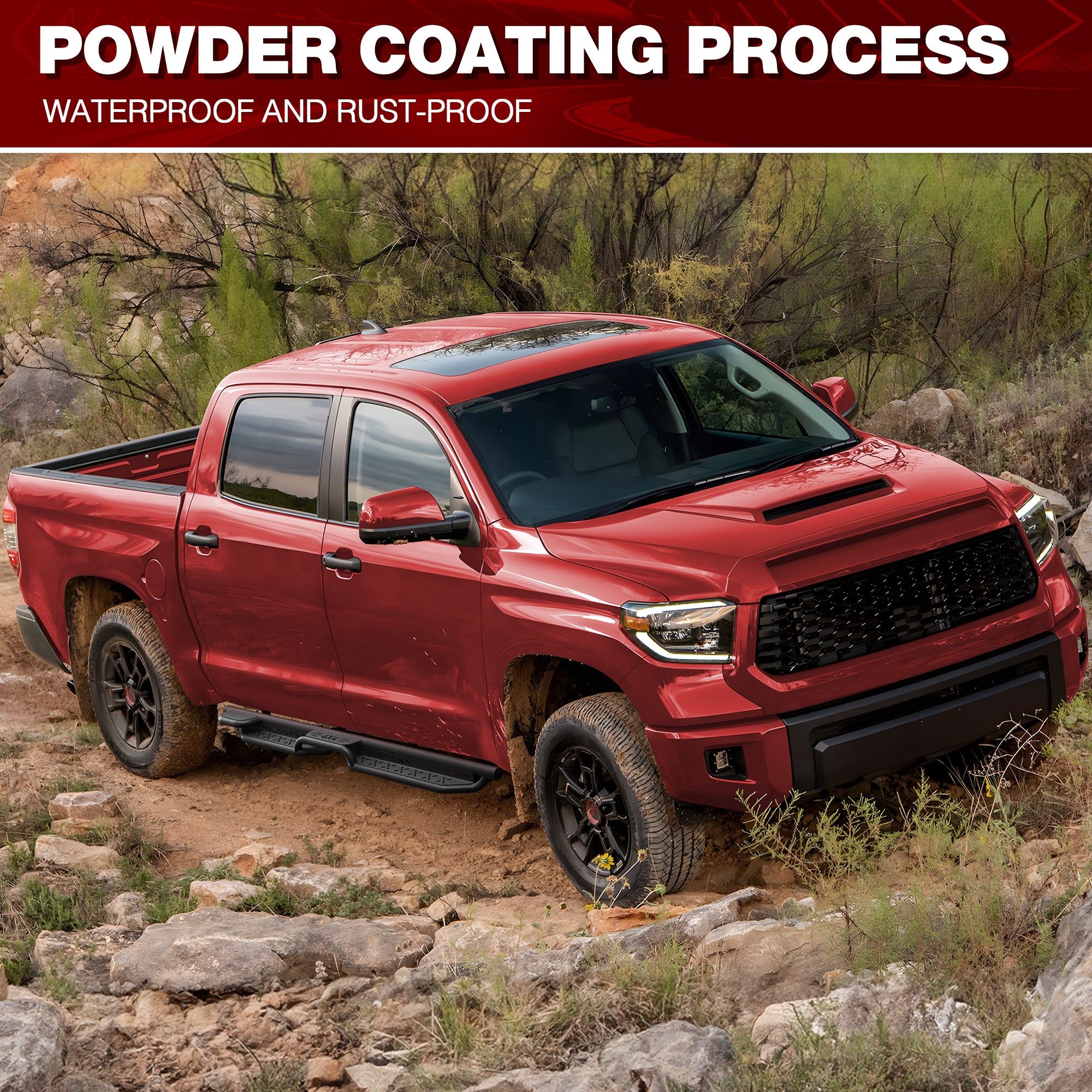 Running Boards Side Steps Compatible with 2007 - 2021 Toyota Tundra Crew Max Cab Nerf Bars - Longsunmotor