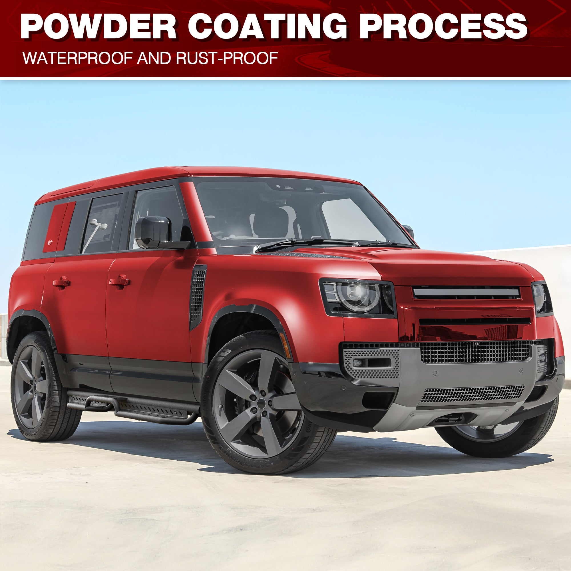 Running Boards for Land Rover Defender 110 2020 2021 2022 2023 2024 2025 Black Side Steps - Longsunmotor