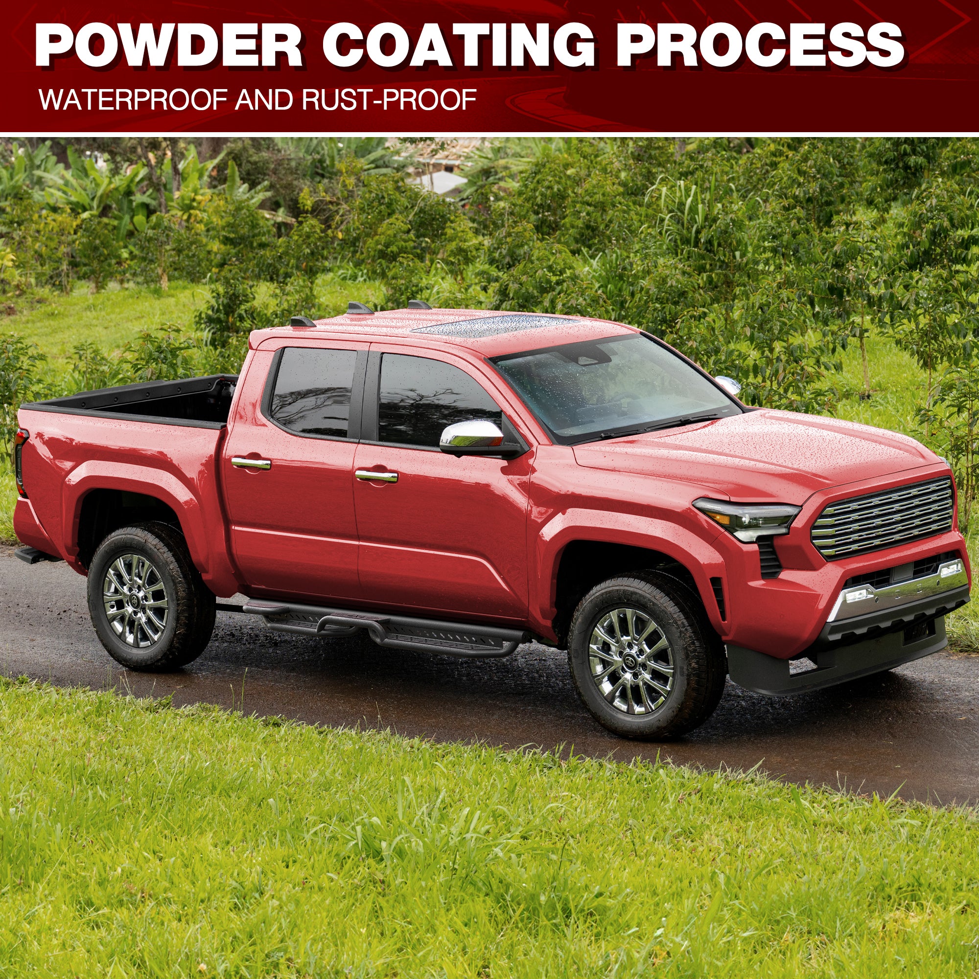 Running Boards Side Steps Compatible with 2024 2025 2026 Toyota Tacoma Double Cab & Crew Cab Heavy-Duty Truck Step Bars