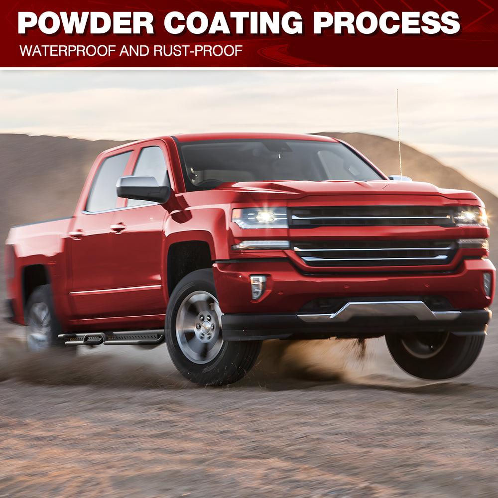 Running Boards Side Steps Compatible with 2007 - 2018 Chevy Silverado/GMC Sierra 1500 Crew Cab and 2007 - 2019 2500 3500HD. Running Boards for Silverado Crew Cab - Longsunmotor