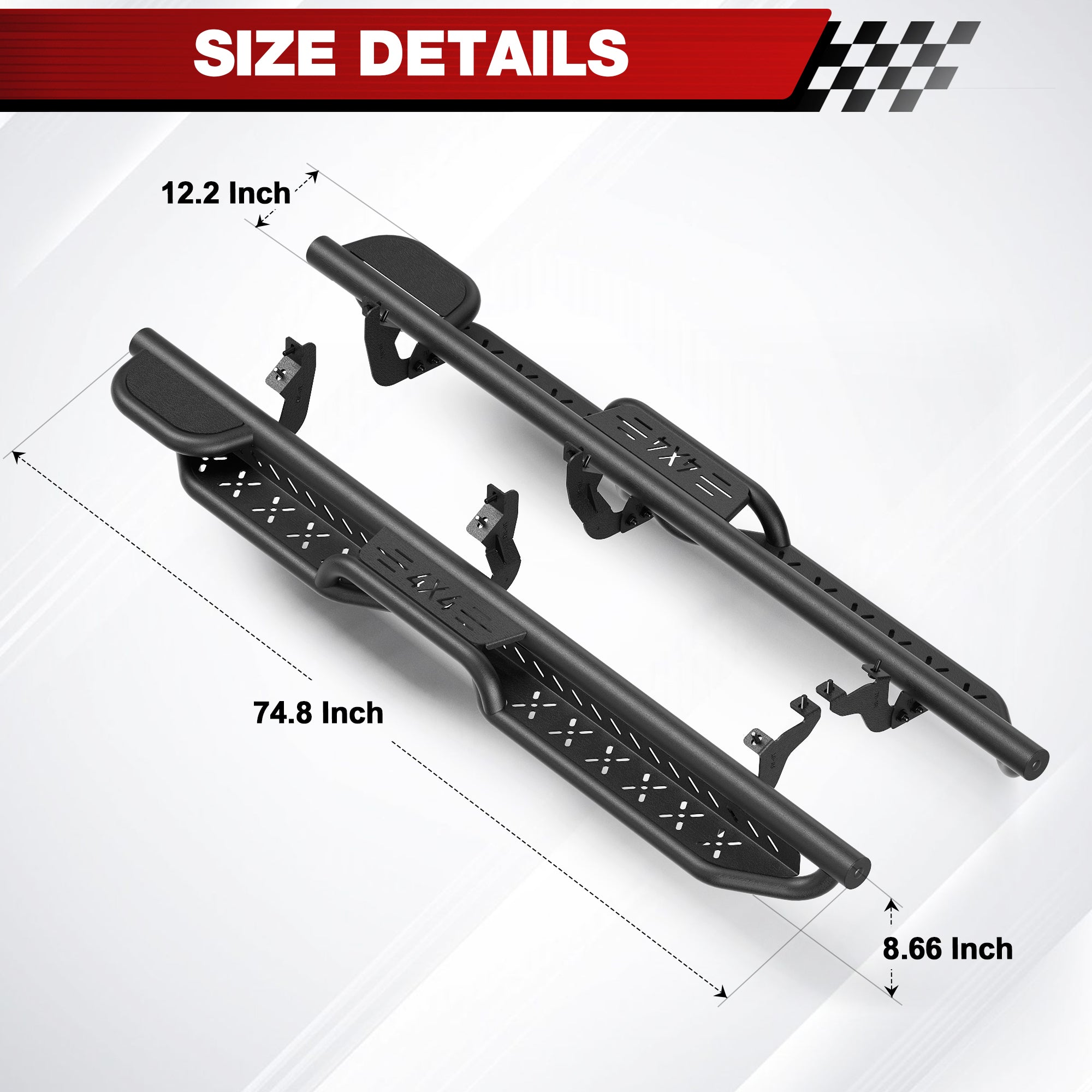 Bronco Running Boards Side Steps for 2021-2026 Bronco Bolt-On No Drilling