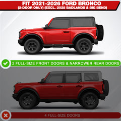 Bronco Running Boards for 2021-2025 Ford Bronco 2-Door Easy Bolt-On Install
