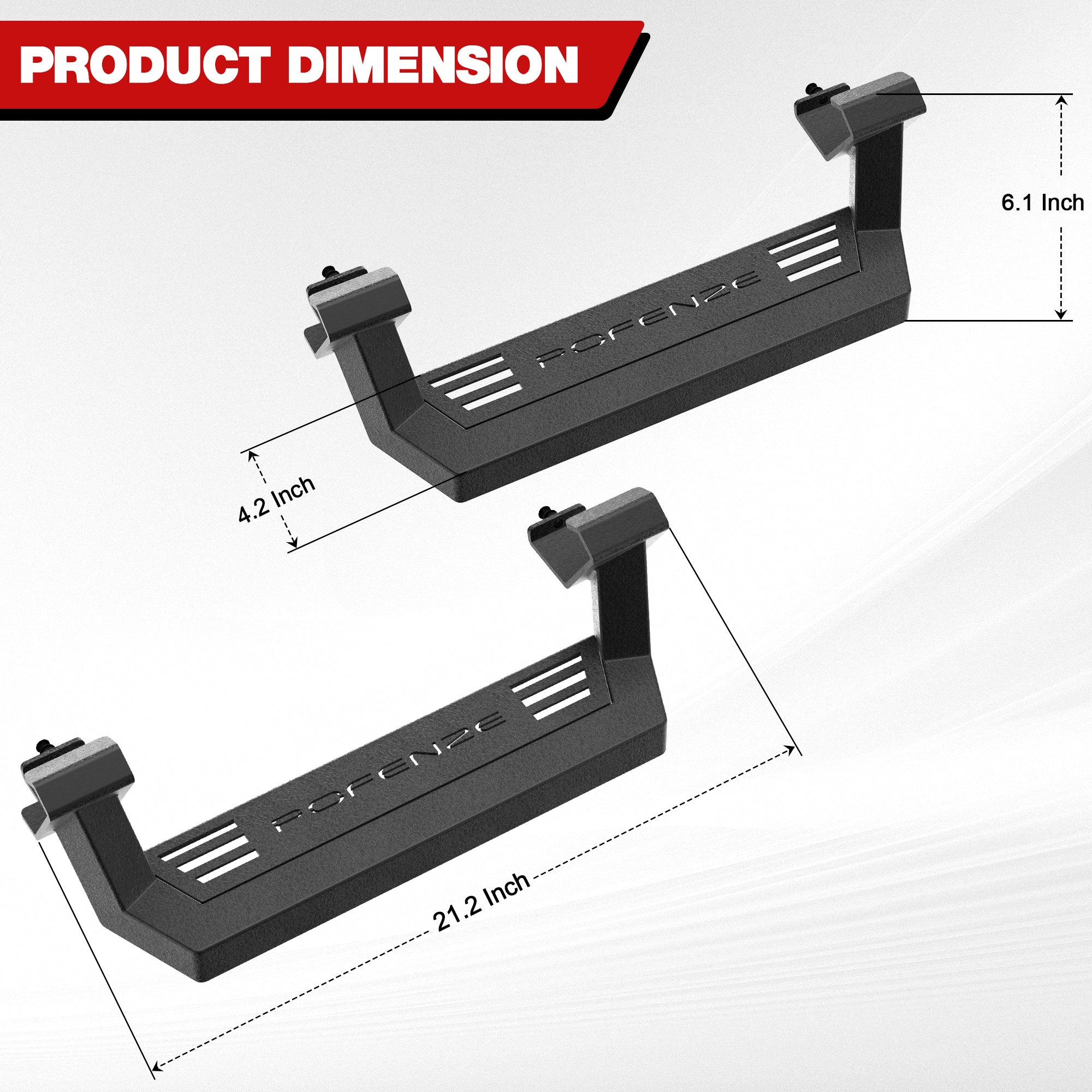Bronco Running Boards for 2021-2025 Ford Bronco 2-Door Easy Bolt-On Install