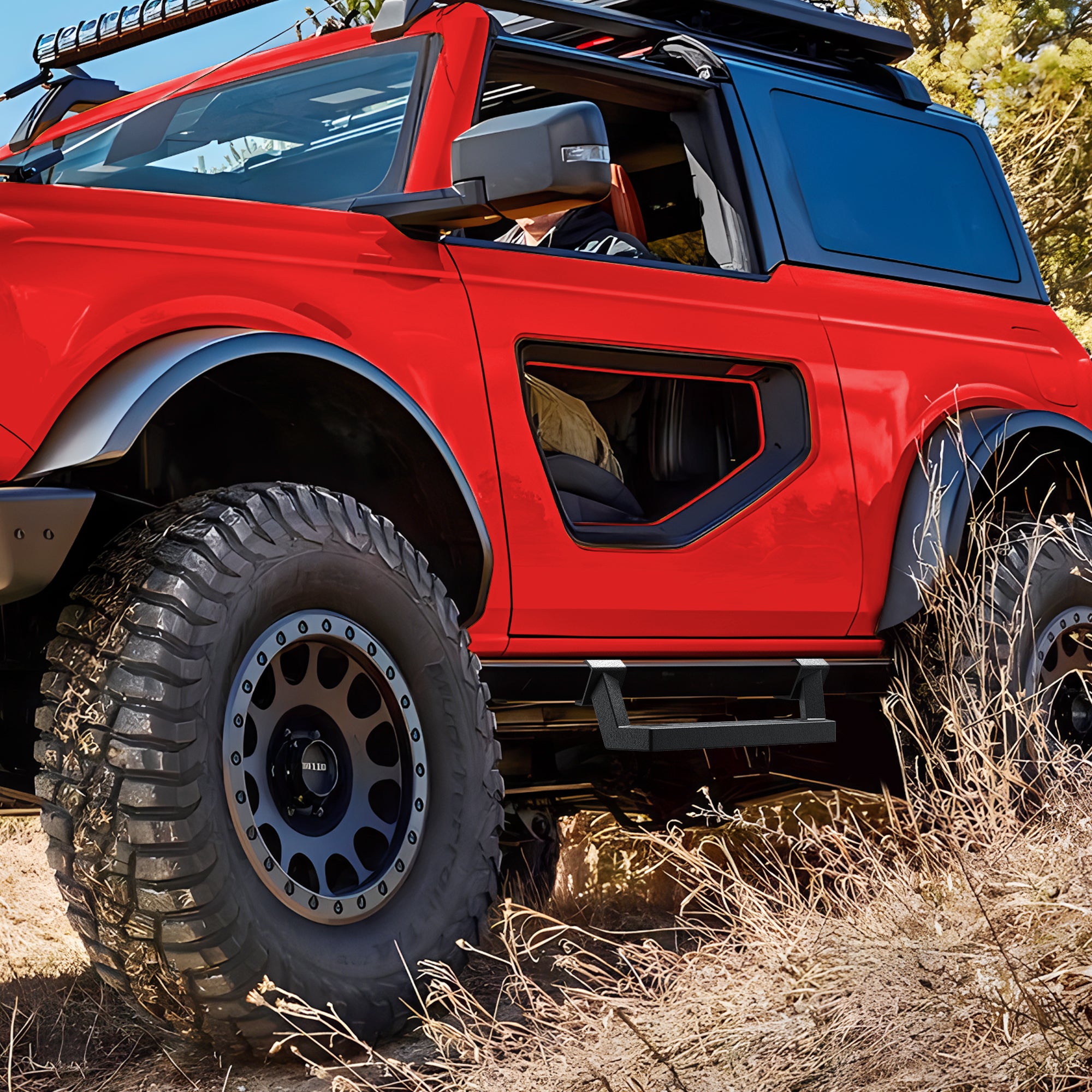 Bronco Running Boards for 2021-2025 Ford Bronco 2-Door Easy Bolt-On Install