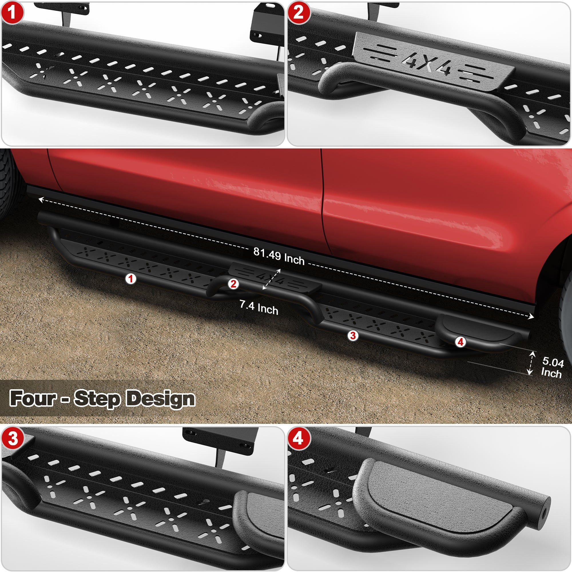Expedition Running Boards Side Steps for 2018-2025 Ford Expedition, No-Drill Bolt-On Side Steps