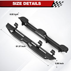 F150/F250/F350 Running Boards 6 Inch Side Steps for 2015-2025 F150, 2017-2025 F250/F350 Super Crew Cab, Heavy-Duty Carbon Steel