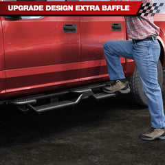 F150/F250/F350 Running Boards 6 Inch Side Steps for 2015-2025 F150, 2017-2025 F250/F350 Super Crew Cab, Heavy-Duty Carbon Steel