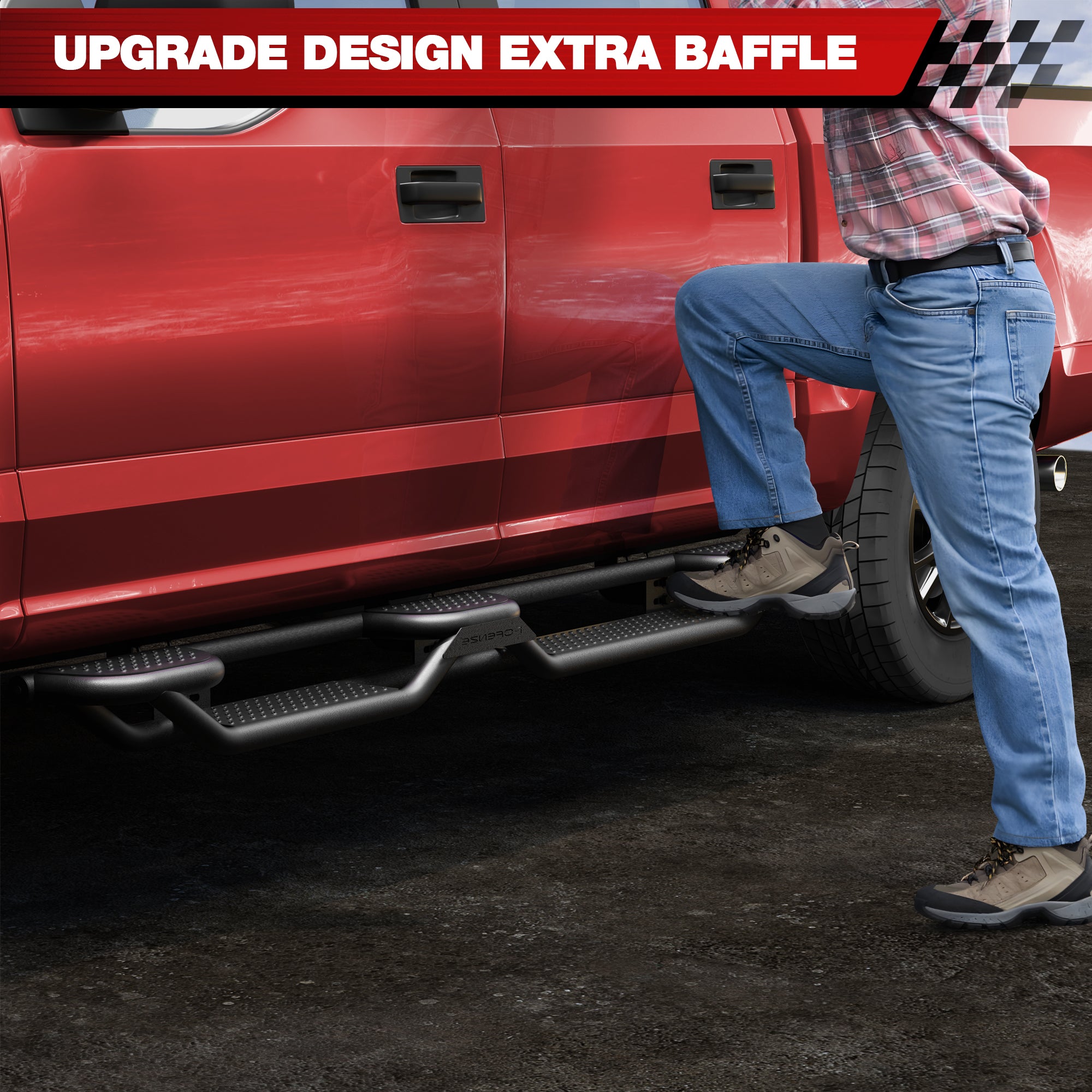 Ford F150 Running Boards Side Steps for 2009-2014 F150 Super Crew, Heavy-Duty Steel Construction