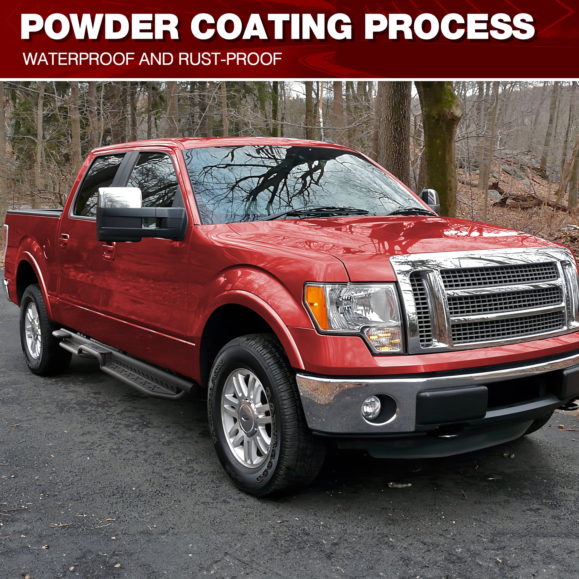 Heavy-Duty Running Boards for 2009-2014 Ford F150  550 lb Capacity Side Steps, Built for Work Trucks