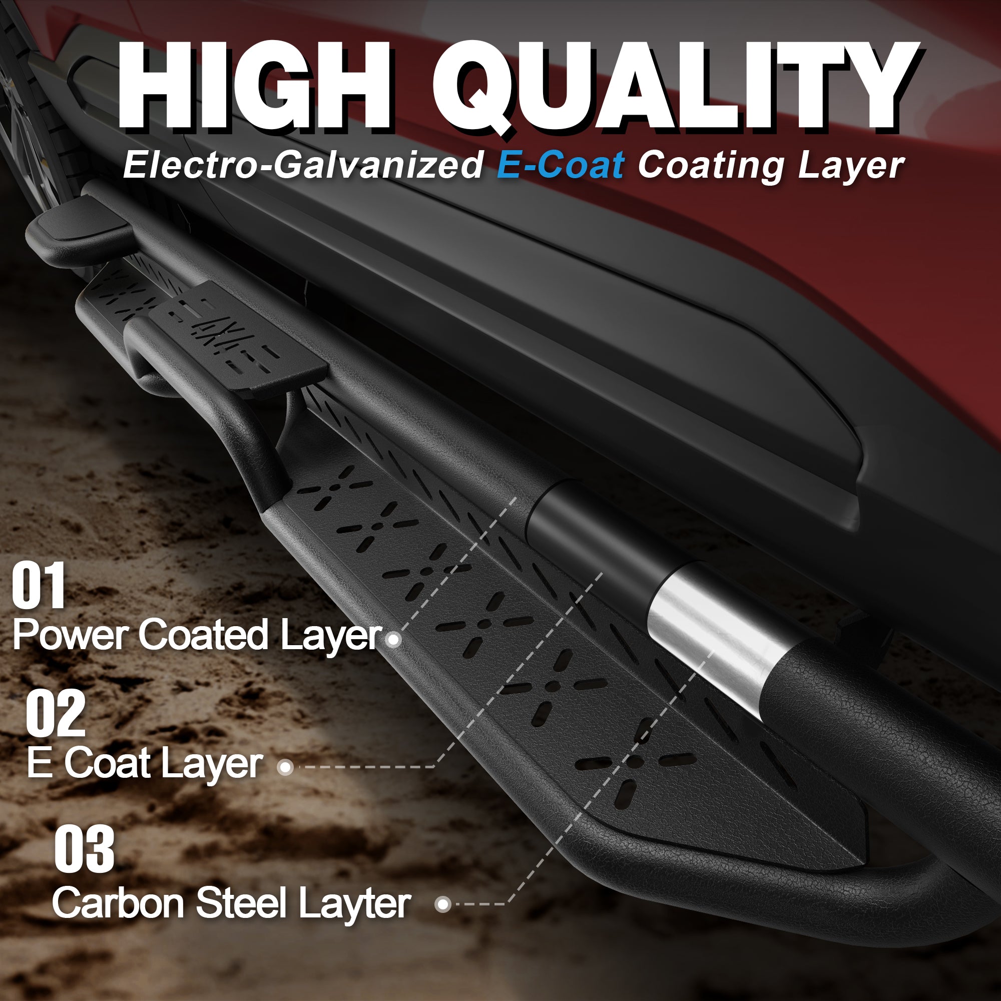 Heavy-Duty Running Boards for 2009-2014 Ford F150  550 lb Capacity Side Steps, Built for Work Trucks
