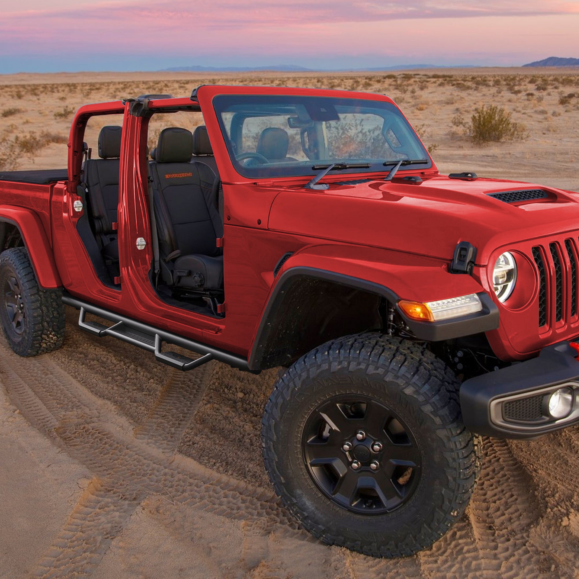 Jeep JT Running Boards for Jeep Gladiator JT 2020-2026 Side Steps Non-Slip Design for Easy Entry and Roof Access