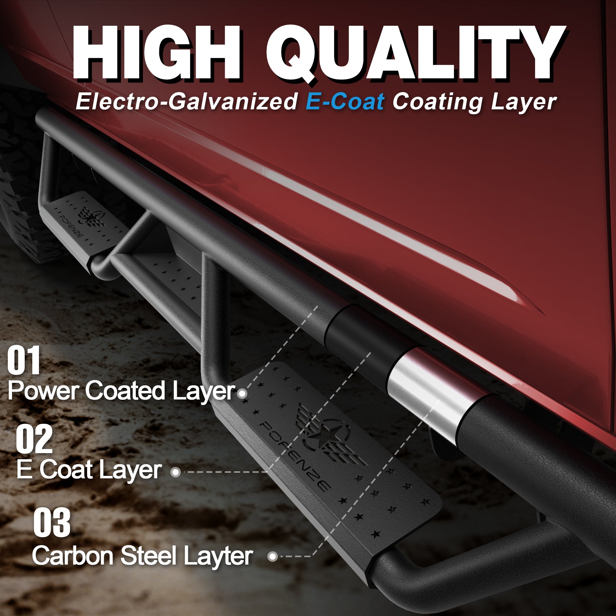 Jeep JT Running Boards for Jeep Gladiator JT 2020-2026 Side Steps Non-Slip Design for Easy Entry and Roof Access