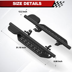 Running Boards Fit 2007-2018 Jeep Wrangler JK 2 Door Only, Heavy Duty Off-Road Side Steps Nerf Bars No Drill Bolt-On