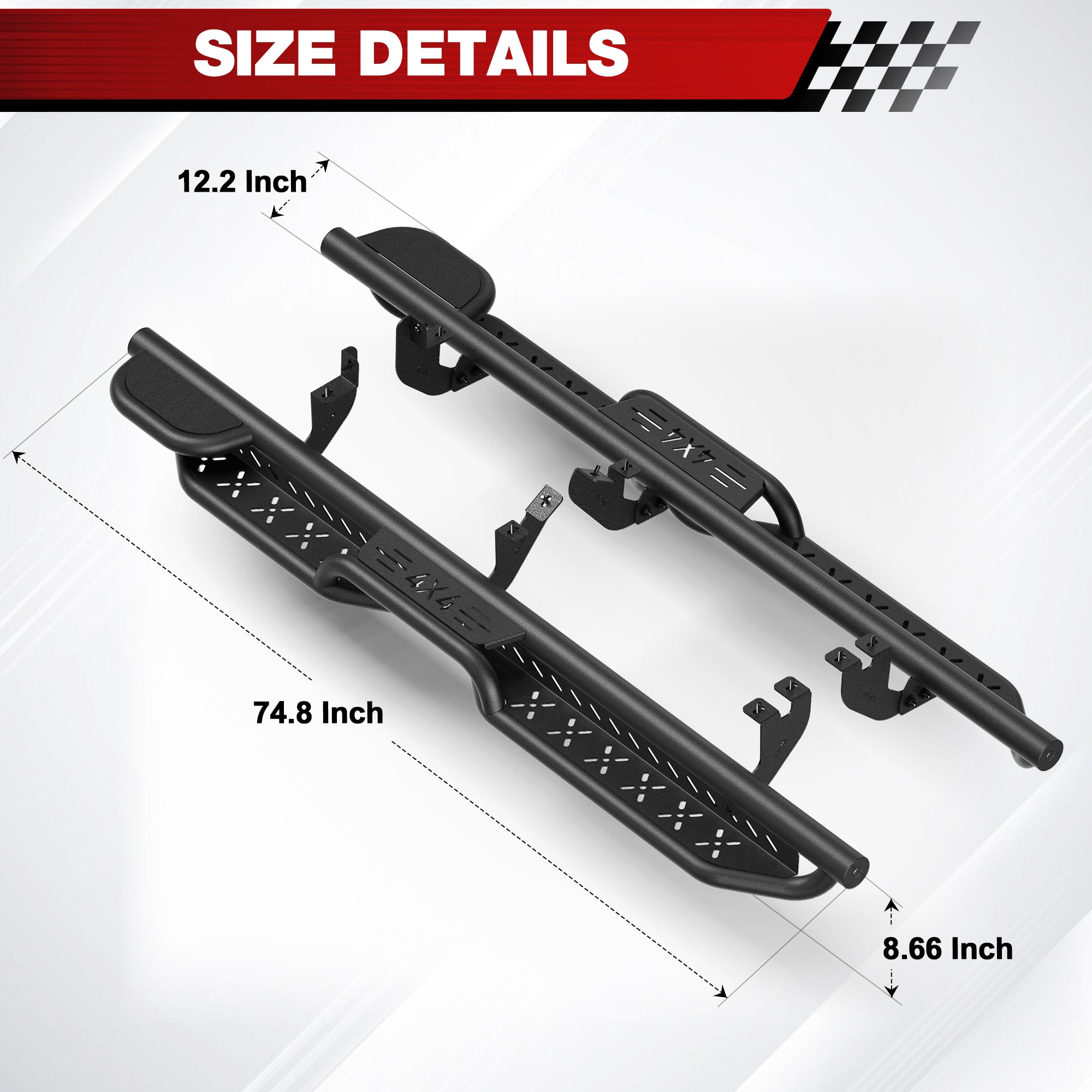Running Boards Side Steps Nerf Bars Fit 2016-2022 Honda Pilot No Drill Bolt-On Nerf Bars
