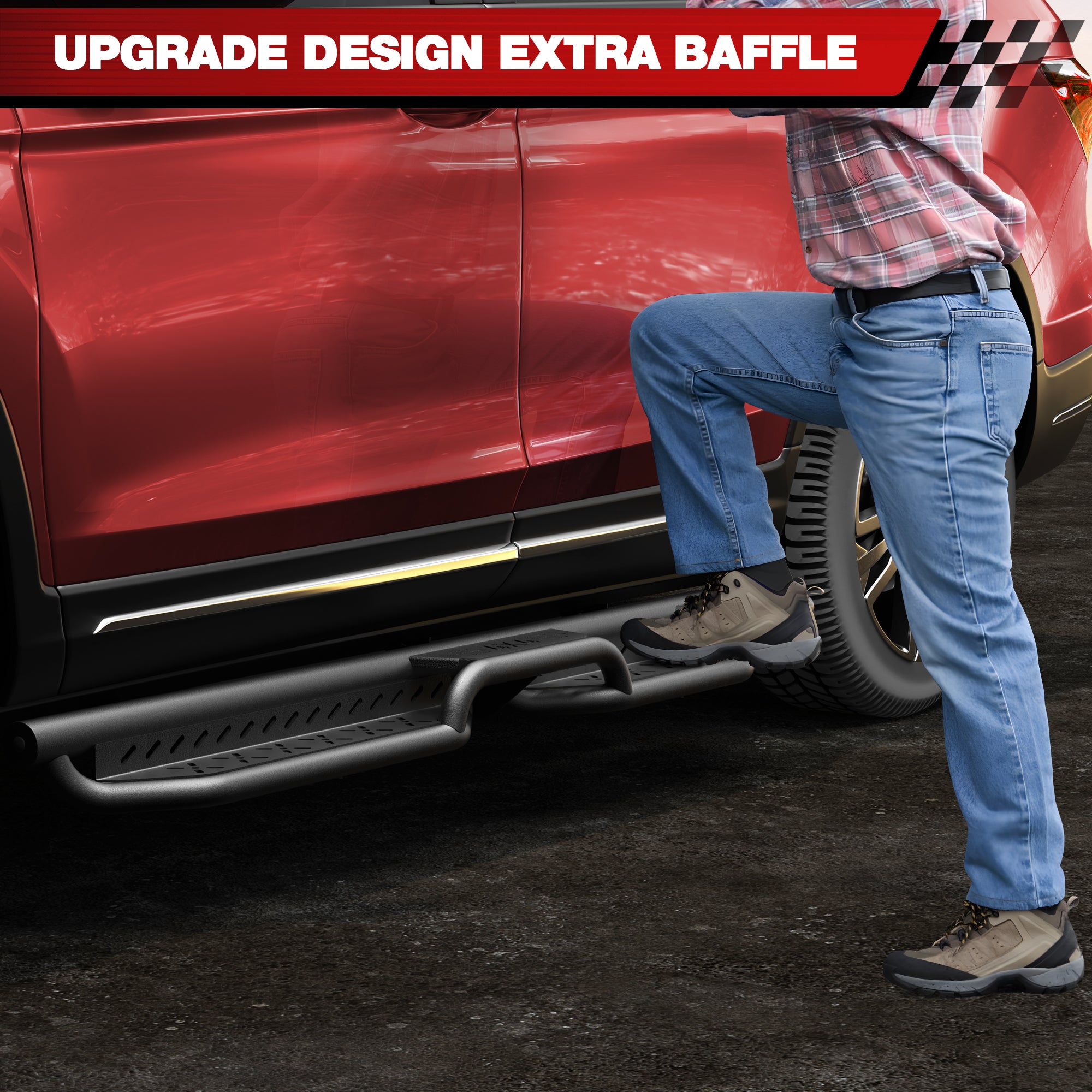 Running Boards Side Steps Nerf Bars Fit 2016-2022 Honda Pilot No Drill Bolt-On Nerf Bars