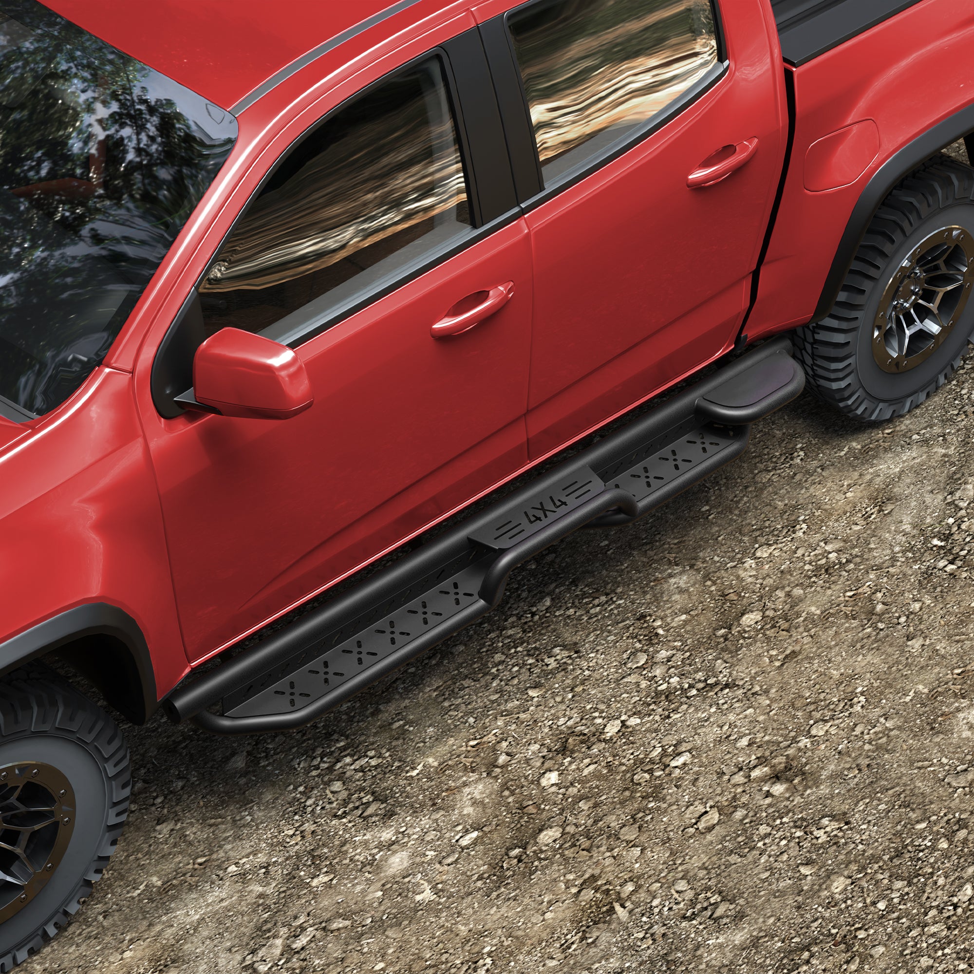Running Boards Side Steps fits 2015-2025 Chevy Colorado/GMC Canyon Crew Cab, Heavy Duty Black Carbon Steel Nerf Bars No Drill Bolt-On