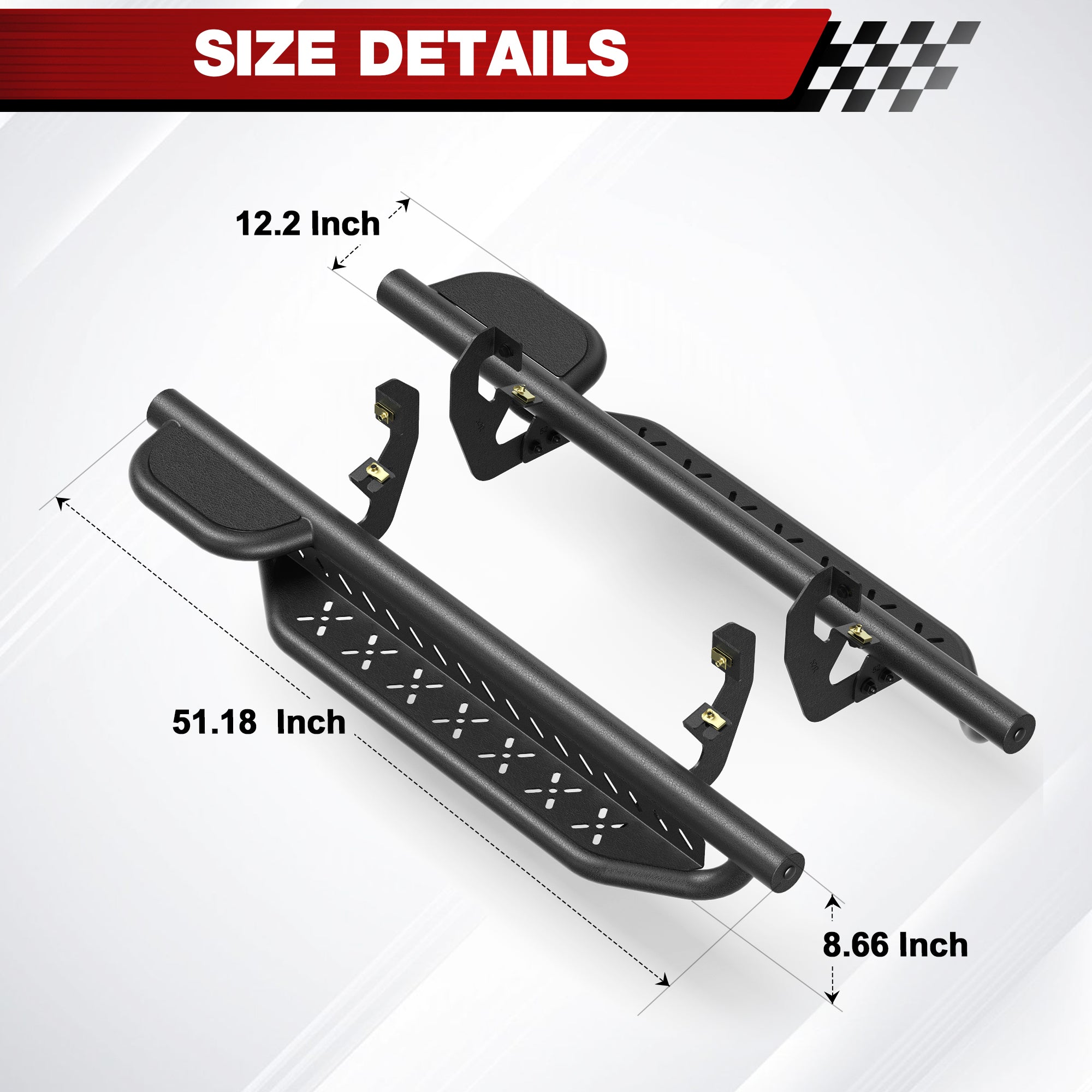 Running Boards Side Steps for 2019-2025 Chevy Silverado and GMC Sierra 1500, 2020-2025 Chevy Silverado and GMC Sierra 25003500 Regular Cab