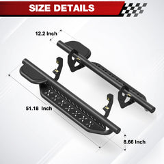 Running Boards Side Steps for 2019-2025 Chevy Silverado and GMC Sierra 1500, 2020-2025 Chevy Silverado and GMC Sierra 25003500 Regular Cab