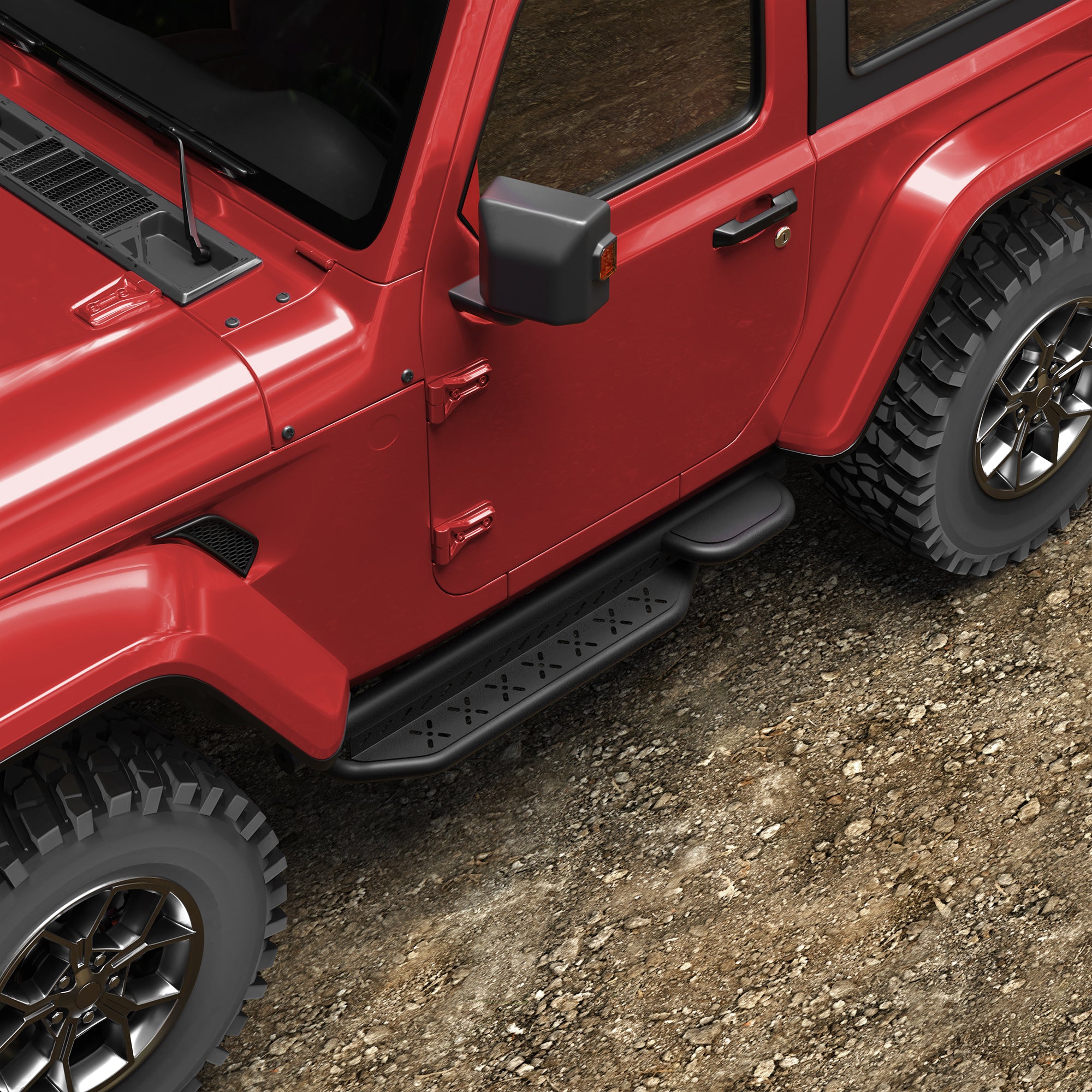 Running Boards Side Steps for 2019-2025 Jeep Wrangler JL Two Door 2 Door Only, Heavy Duty Off-Road