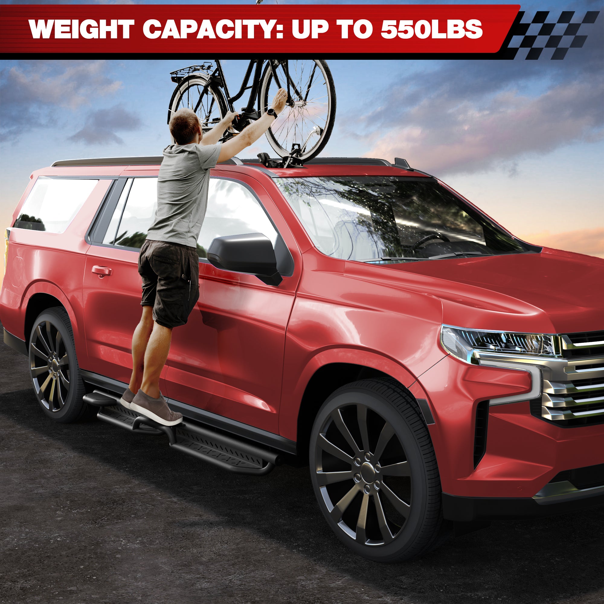 Running Boards Side Steps for 2021-2026 Chevy Suburban & GMC Yukon XL Direct Bolt-On