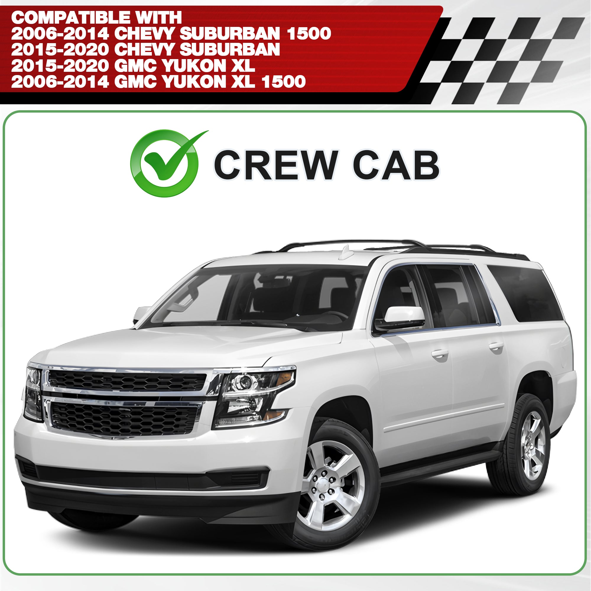 Running Boards Side Steps for Chevy Suburban  GMC Yukon XL Crew Cab