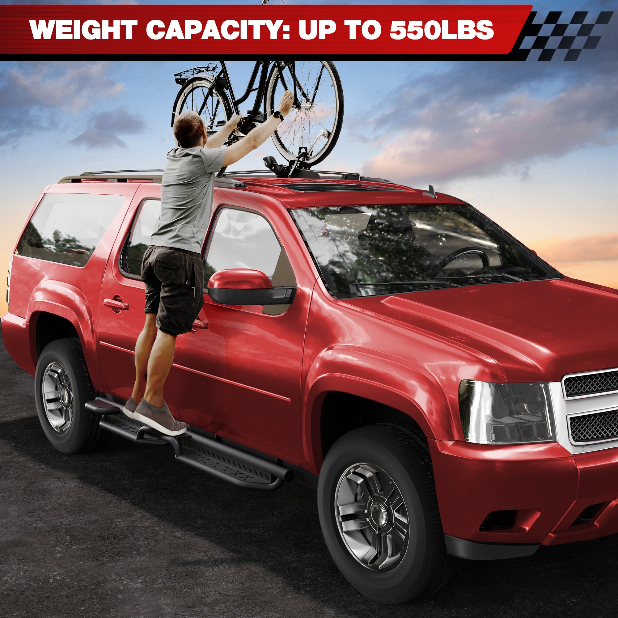 Running Boards Side Steps for Chevy Suburban  GMC Yukon XL Crew Cab