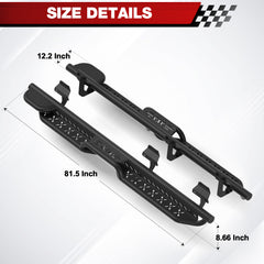 Running Boards for 2015-2025 Ford F150, 2017-2025 Ford F250F350 – Rust-Proof Carbon Steel  Side Steps, All-Weather Powder Coated Finish