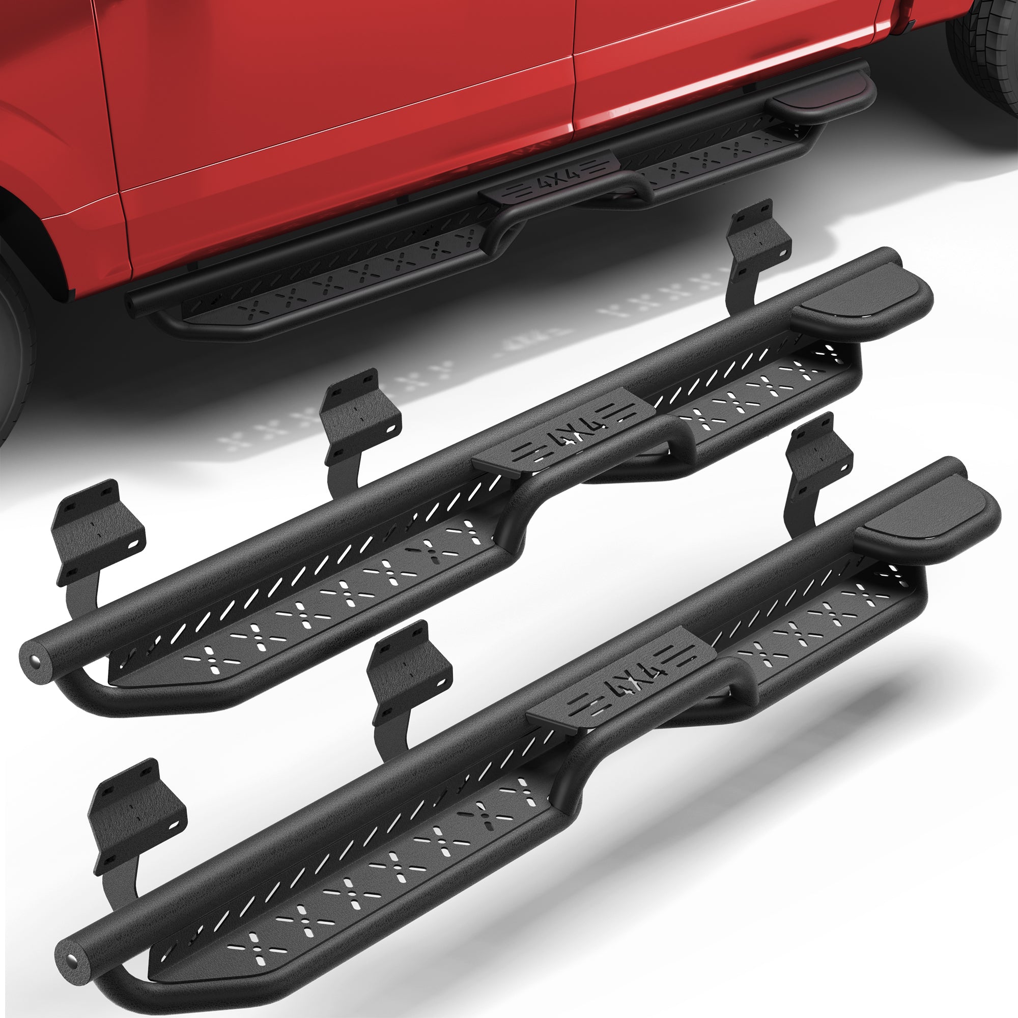 Running Boards for 2015-2025 Ford F150, 2017-2025 Ford F250F350 – Rust-Proof Carbon Steel  Side Steps, All-Weather Powder Coated Finish