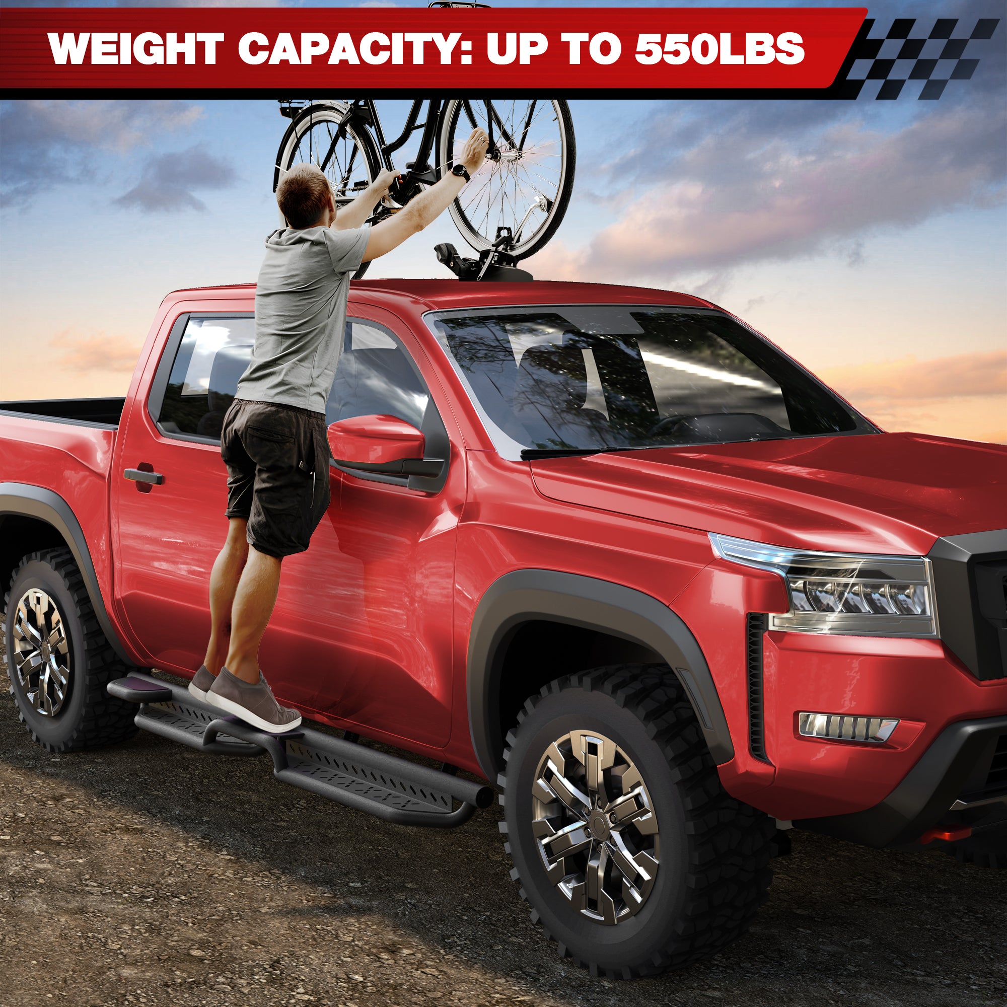 Running Boards for Nissan Frontier 2005-2024 Crew Cab  Heavy-Duty Side Steps Nerf Bars