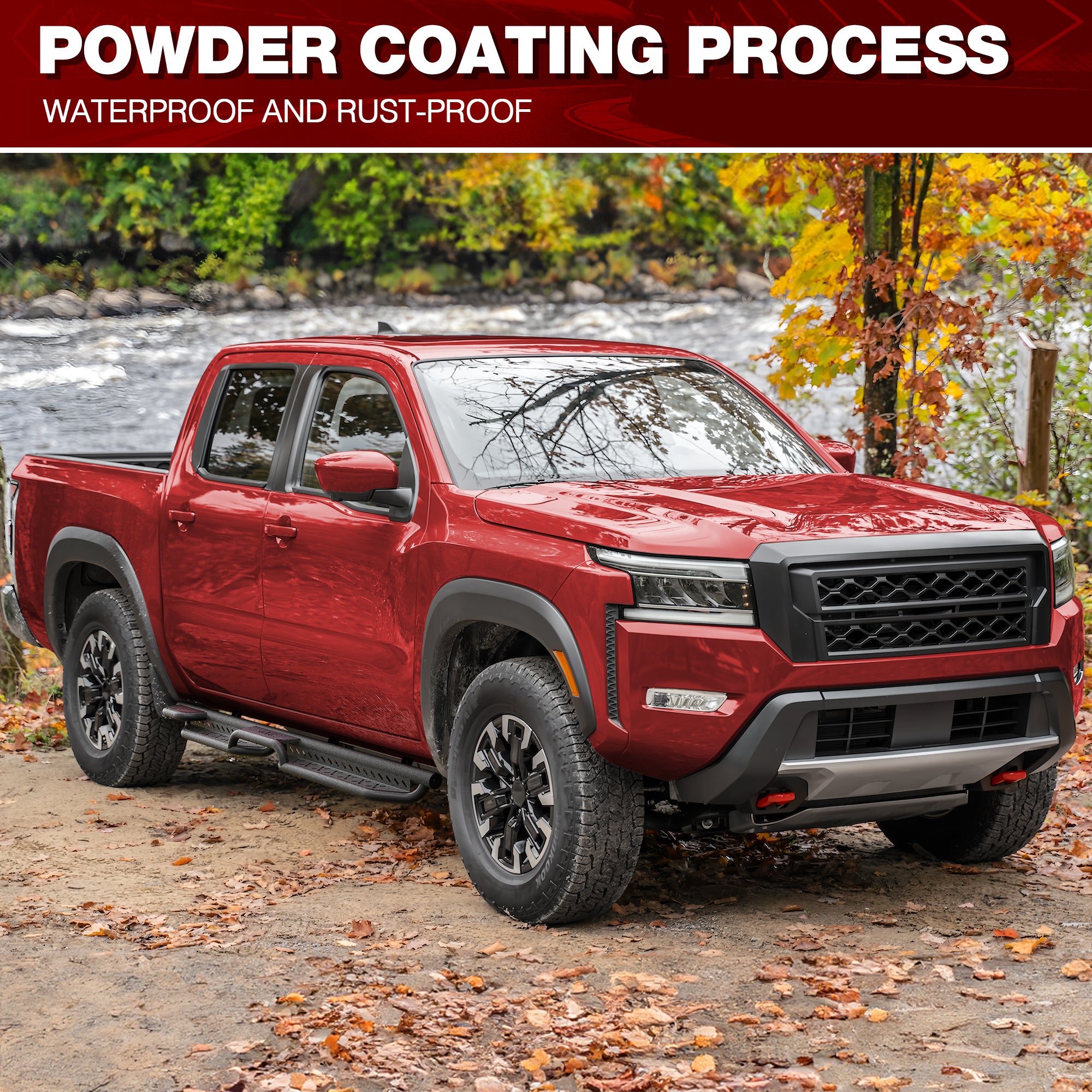 Running Boards for Nissan Frontier 2005-2024 Crew Cab  Heavy-Duty Side Steps Nerf Bars